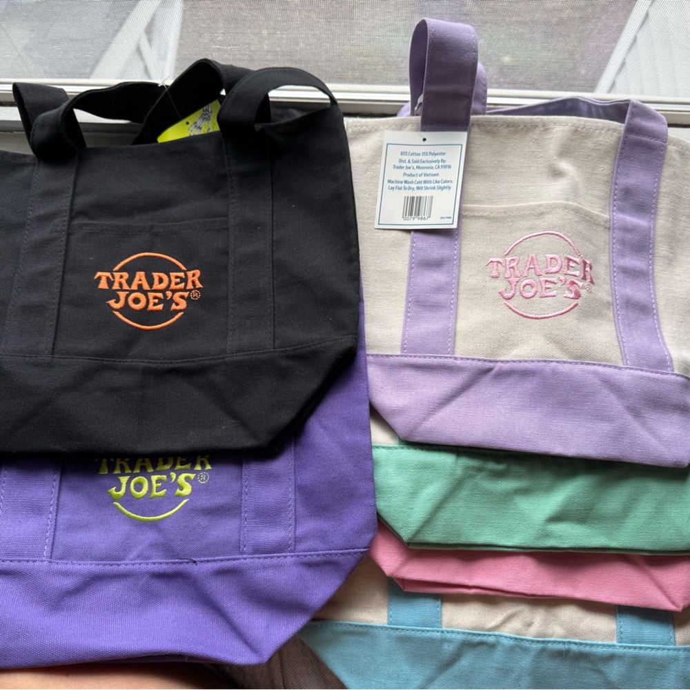 Trader Joe's Canvas mini Tote Bags - Assorted Colors